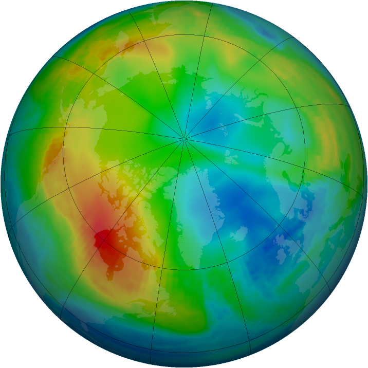 Arctic ozone map for 08 December 1989